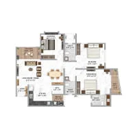 Krisala Aventis Tathawade 3 BHK Floorplan